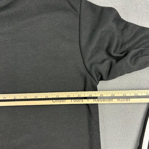 Adidas Sweatshirt Mens Crew Neck 3 Stripes Fleece Pullover Primegreen (Black, S) - Picture 5 of 6